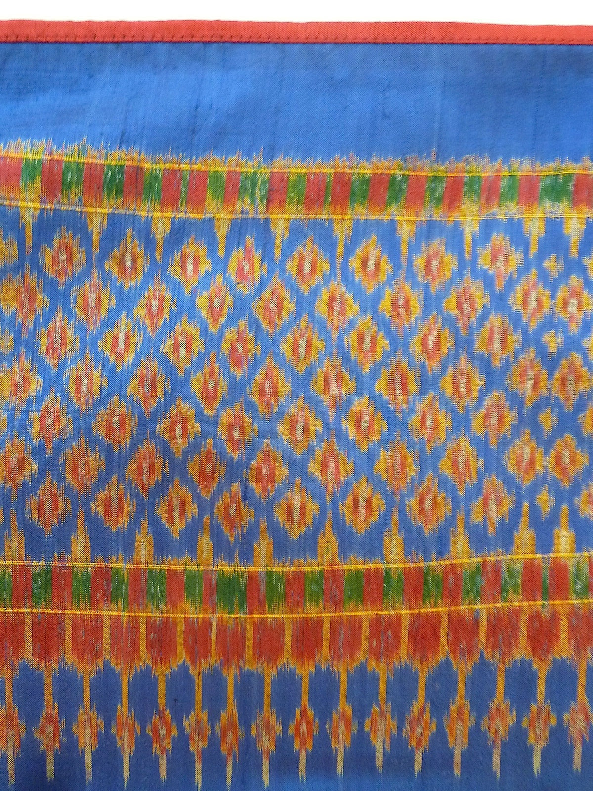 Silk Ikat Textile Wall Hanging Throw Royal Blue