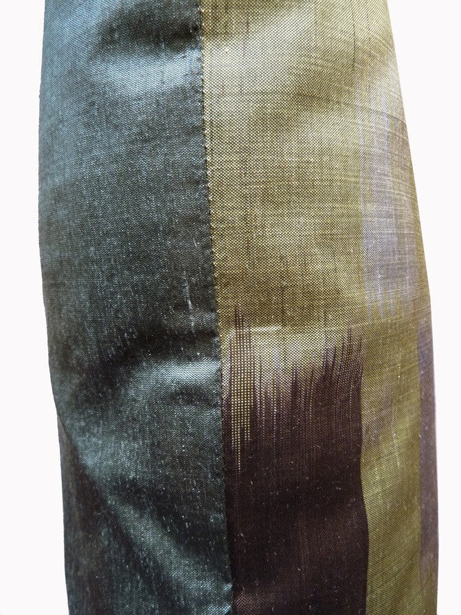 Thai Silk Modern Ikat Pillow Celadon Rothko