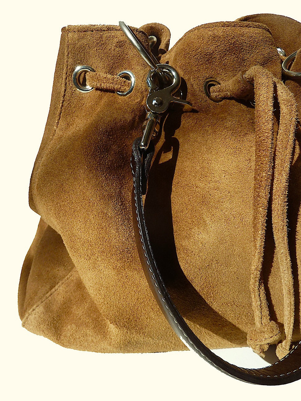 Draw String Hobo Pouch Suede