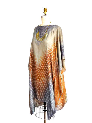 Silk Caftan Dress Hand Painted