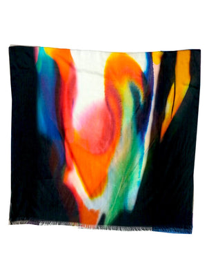 Shawl Silk And Cotton Abstract Art
