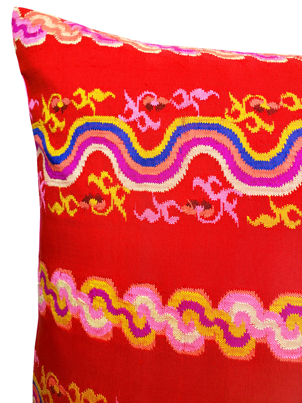 Burmese Silk Pillow Red Pink