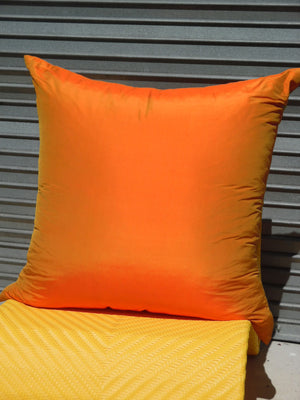Enormous Thai Silk Ikat Floor Pillow Turquoise Orange