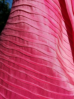 Thai Silk Pintuck Pleated Shawl Precious Pink