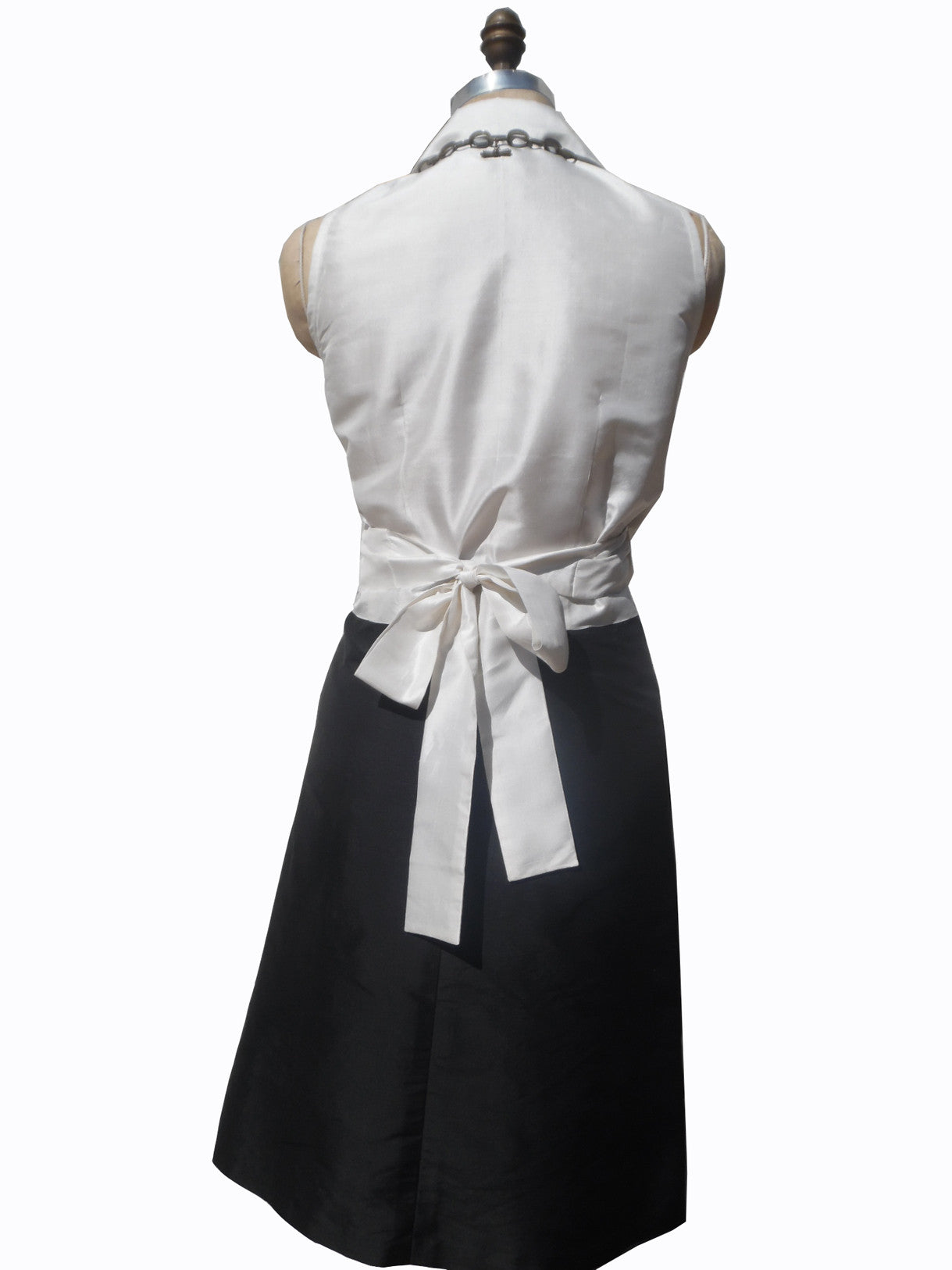 Thai Silk Taffeta Sleeveless Wrap Shirt Black Or White