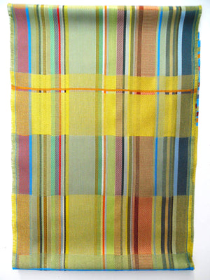 Scarf Silk Colorblock Yellow Multi