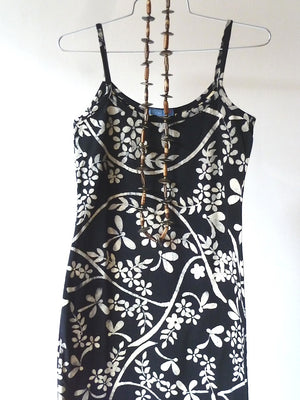 Batik Beach Dress Matisse  In Black And Cream