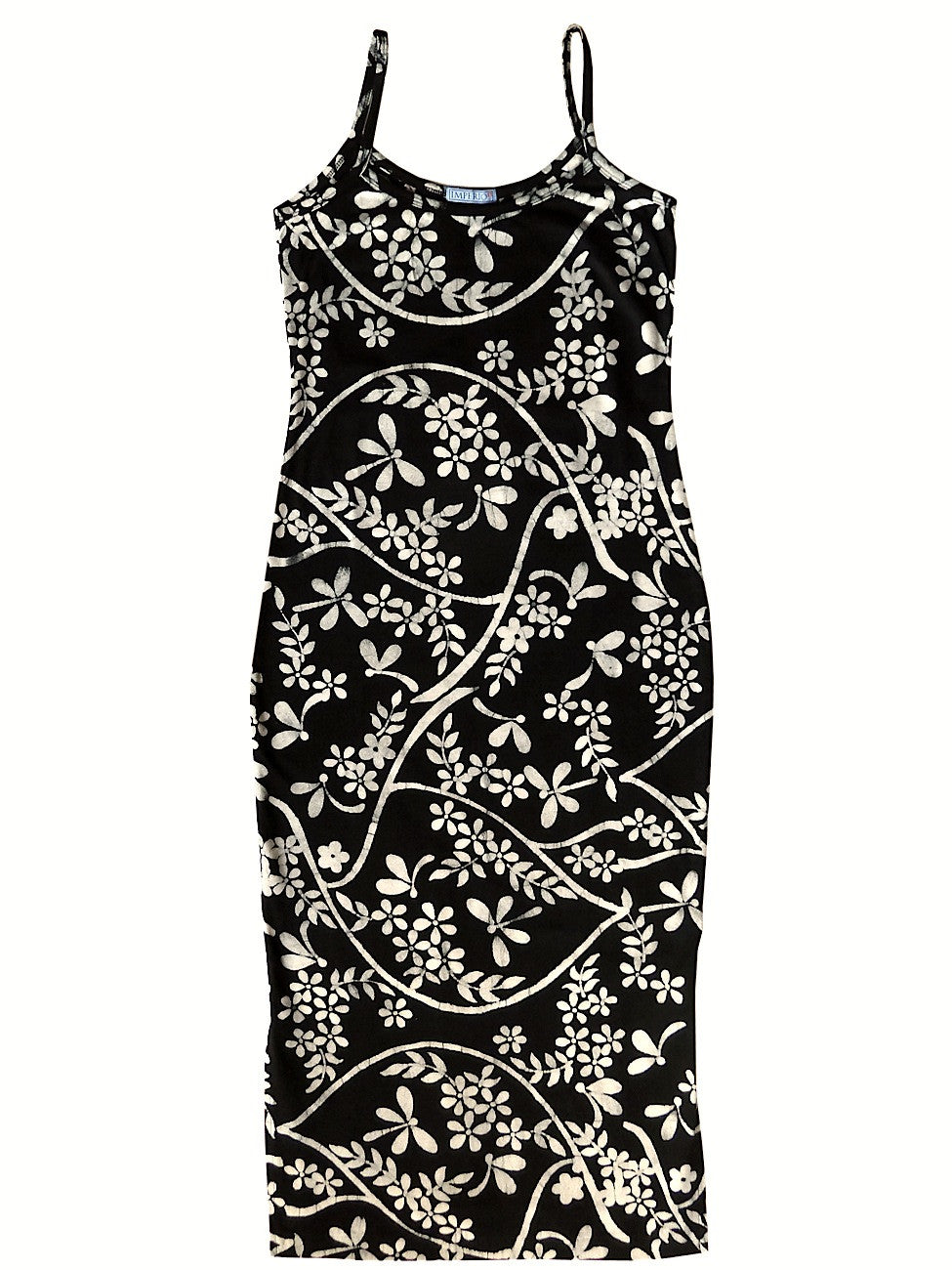 Batik Beach Dress Matisse  In Black And Cream