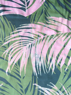 Batik Beach Dress Palm In Pink Green Grey