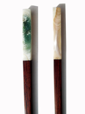 Chopsticks Rosewood And Abalone 4Cm - Two Lengths Available