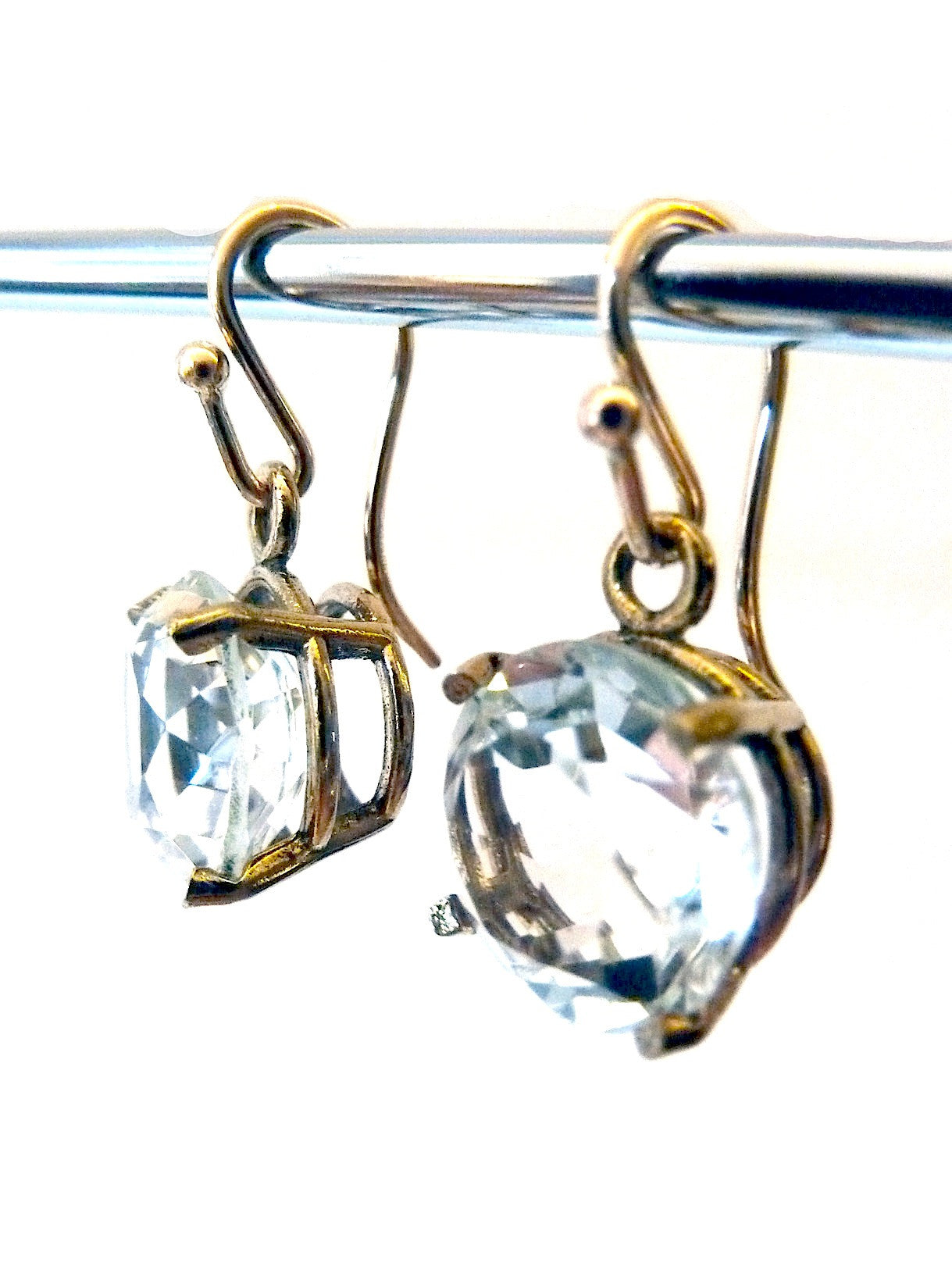 Earrings Bling Drop Rock Crystal Quartz Large