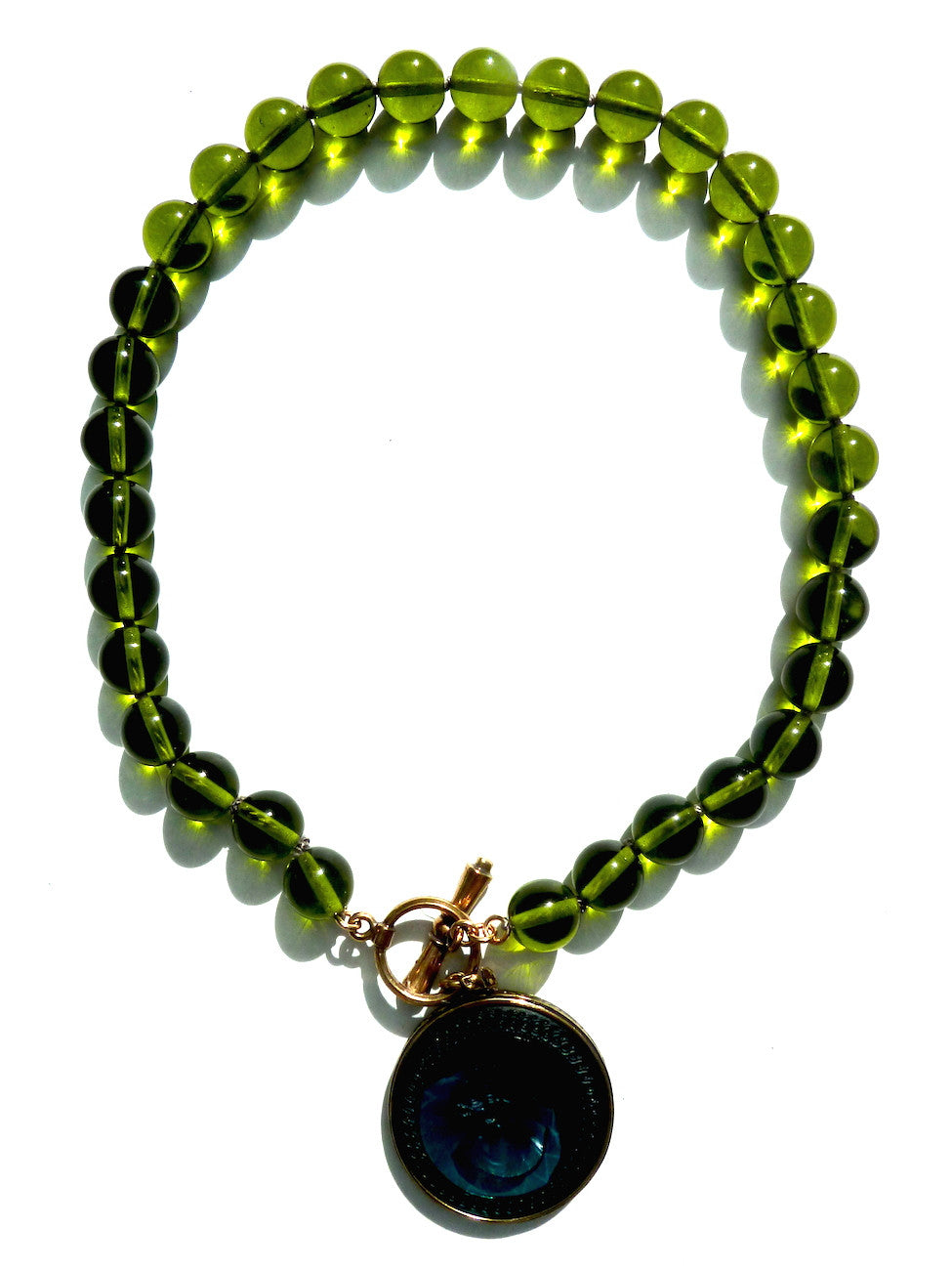 Necklace Intaglio Choker Turquoise Olive