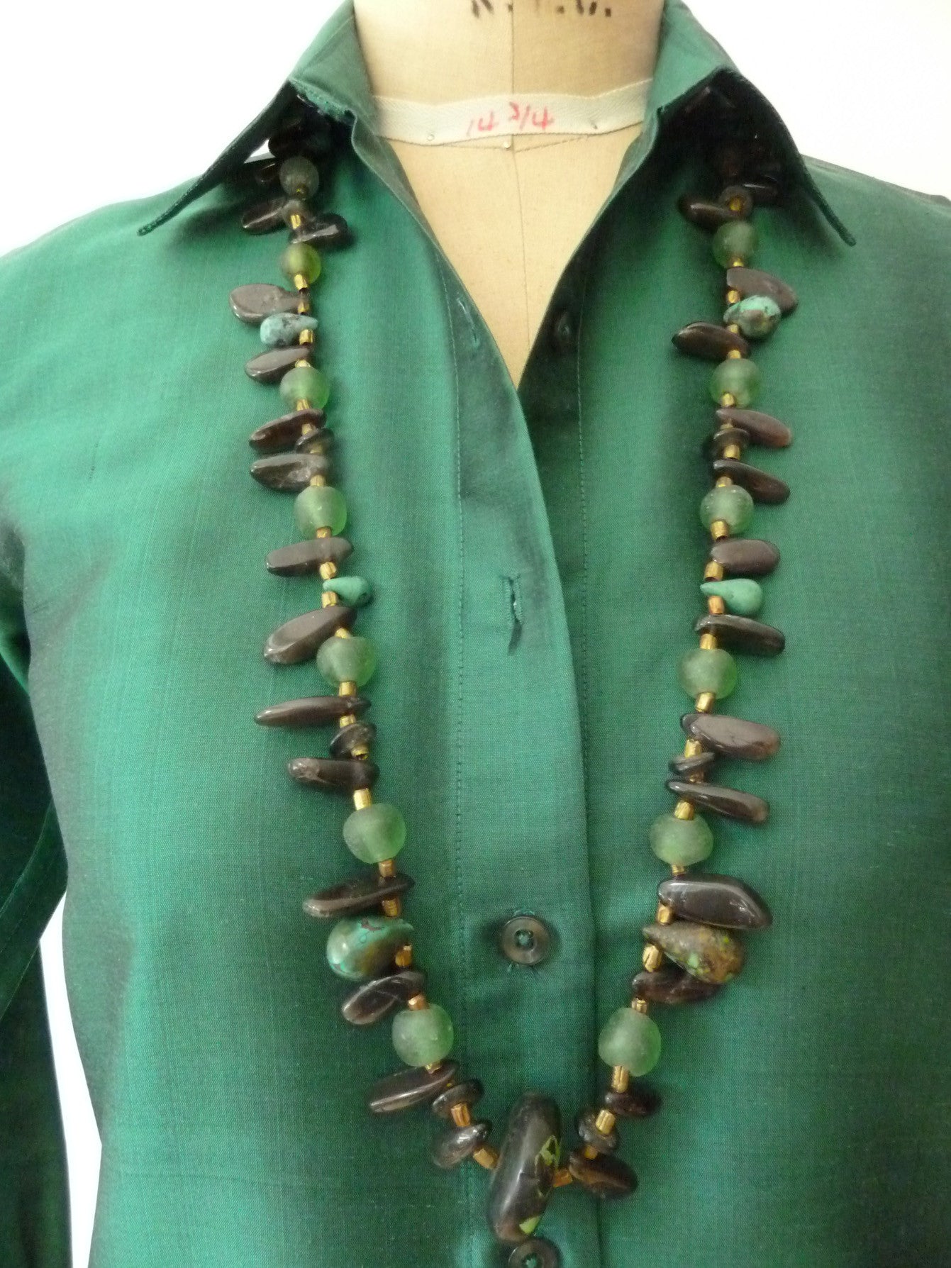 Thai Silk Button Down Shirt Basil