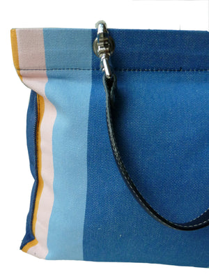 French Cotton Stripe Bags Denim Orange Color Block