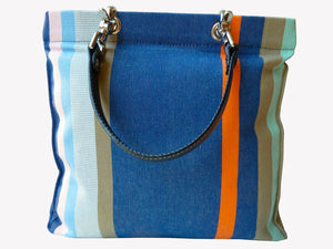 French Cotton Stripe Bags Blue White Color Block