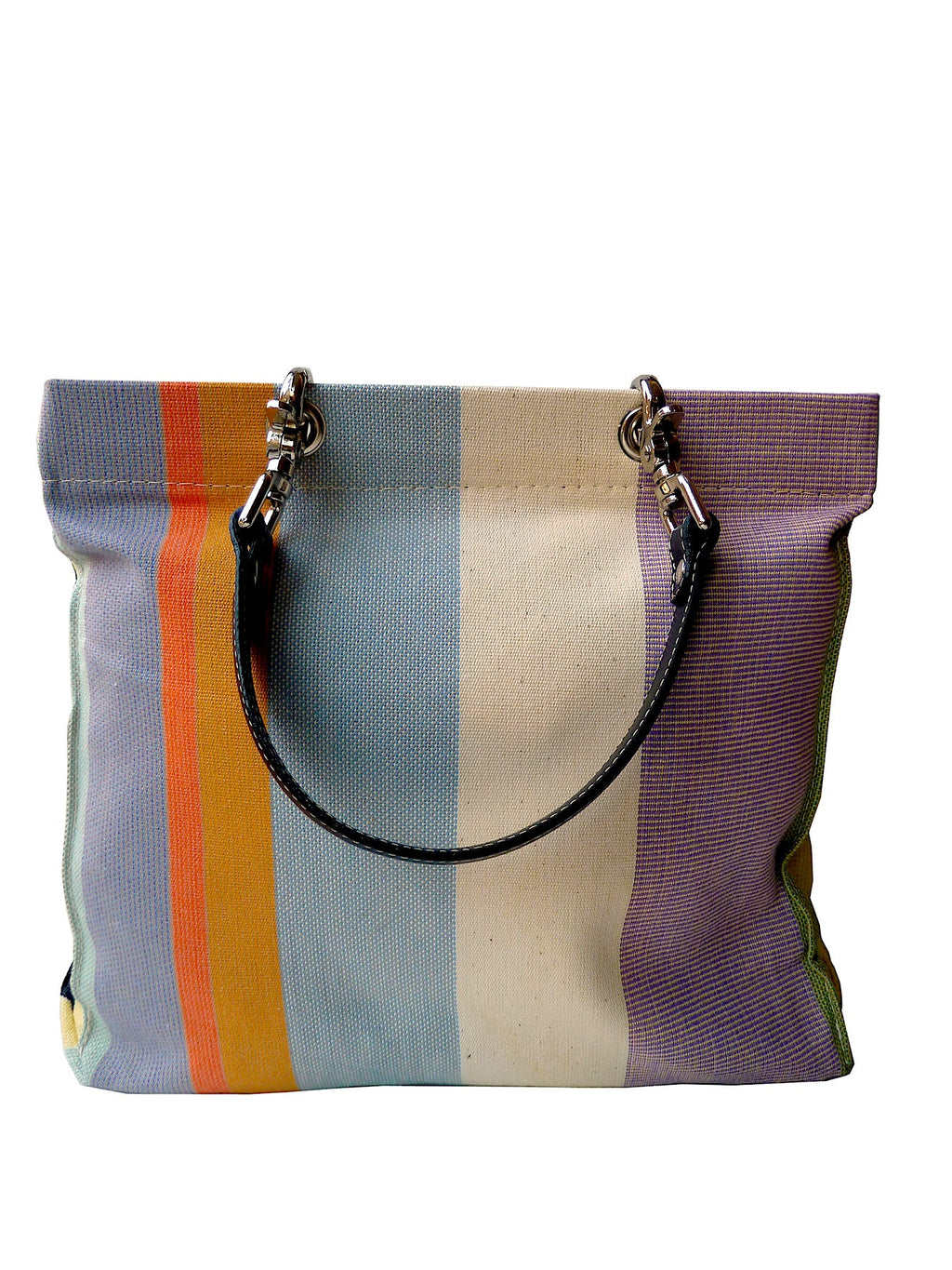 French Cotton Stripe Bags Lavender White Color Block