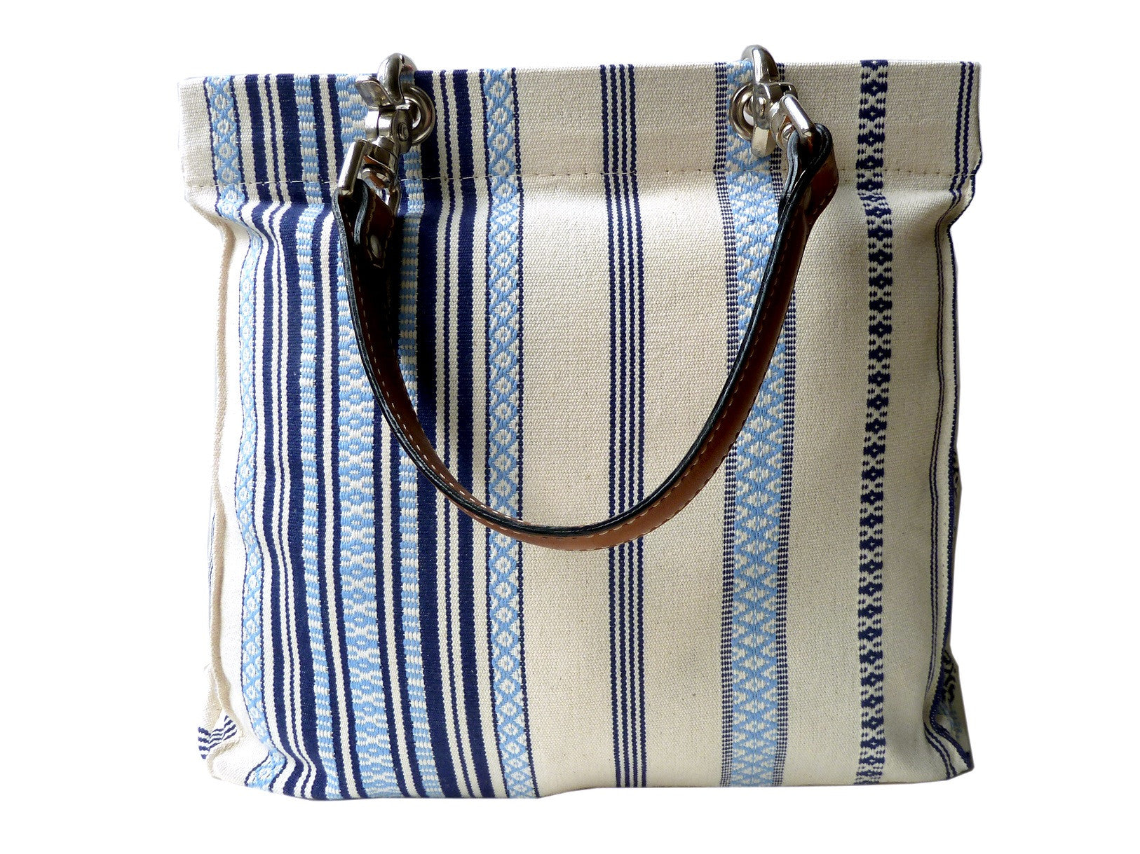 French Cotton Stripe Bags Blue And White
