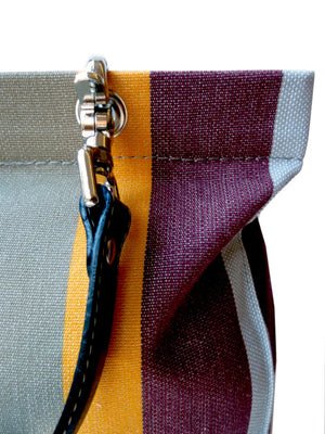 French Cotton Stripe Bags Taupe Stripe Color Block