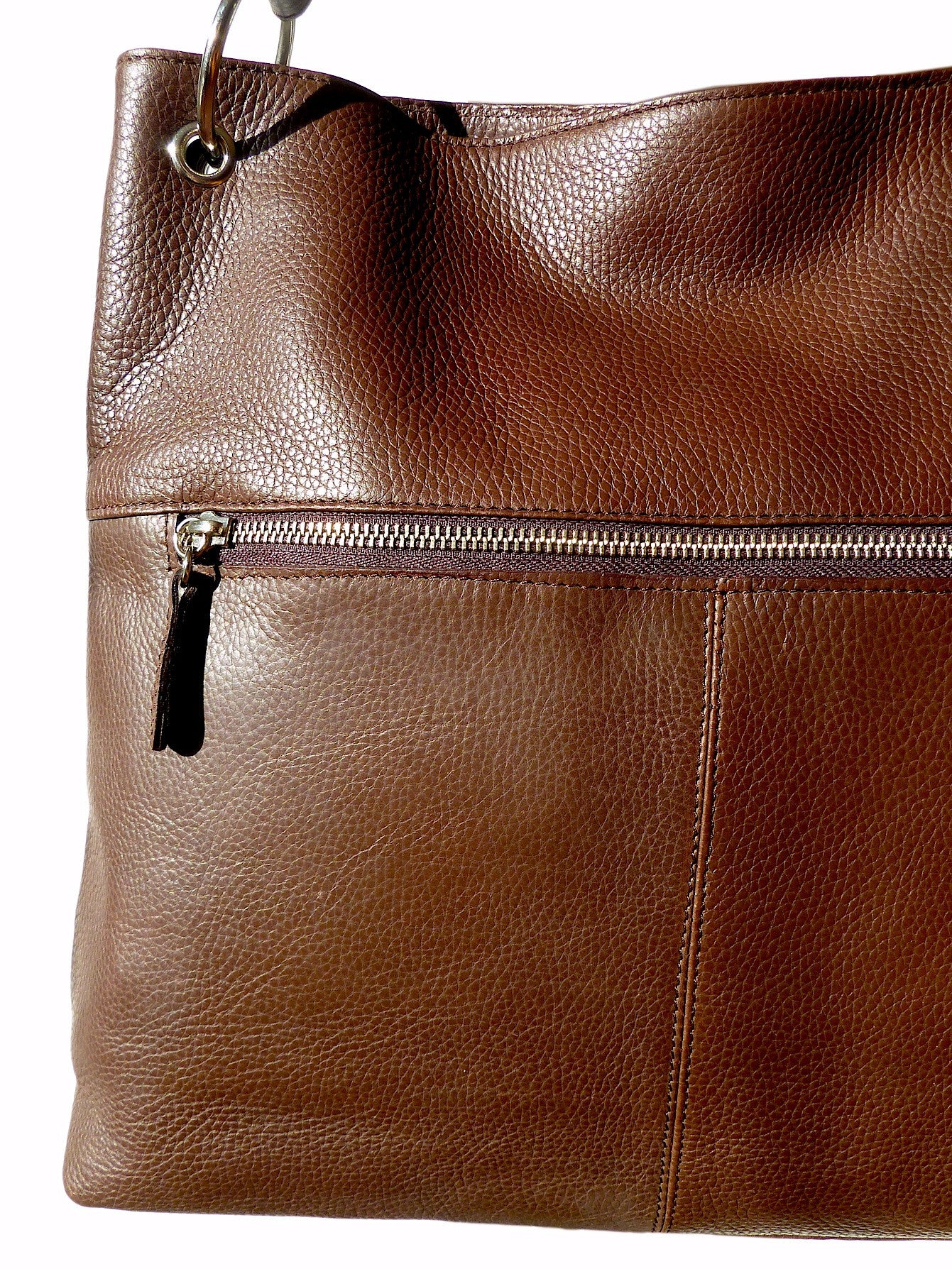 Gapock X Crossbody Bag Pebble Grain Leather Chocolate