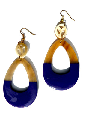 HORN EARRINGS TEARDROP AND LACQUER