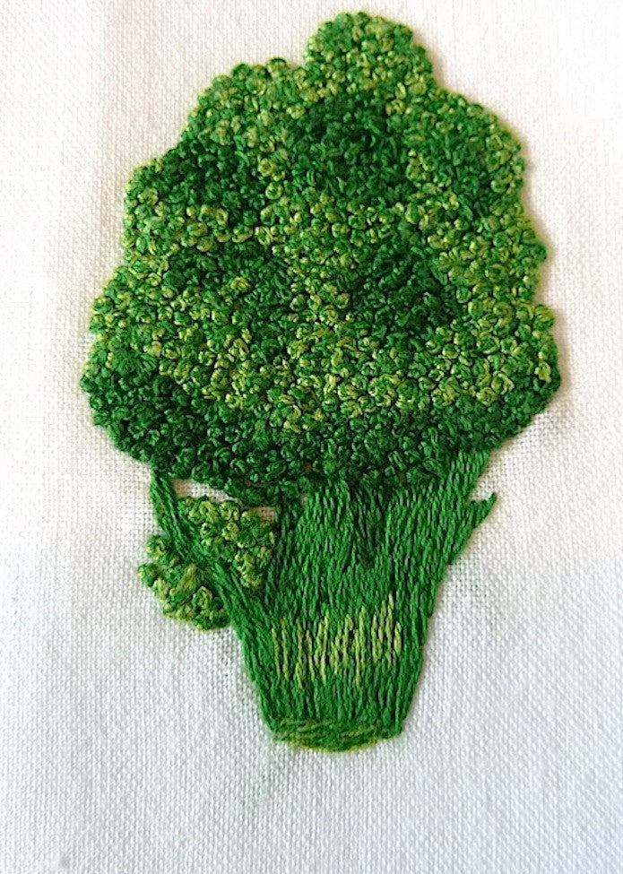 Napkins Set Of 12 Hand Embroidered Vegetable