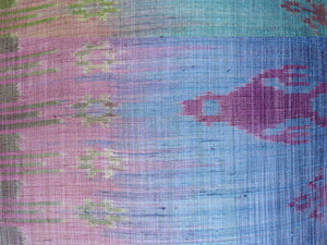 Thai Silk Modern Ikat Pillow King Sold As Pair Pink Turquoise