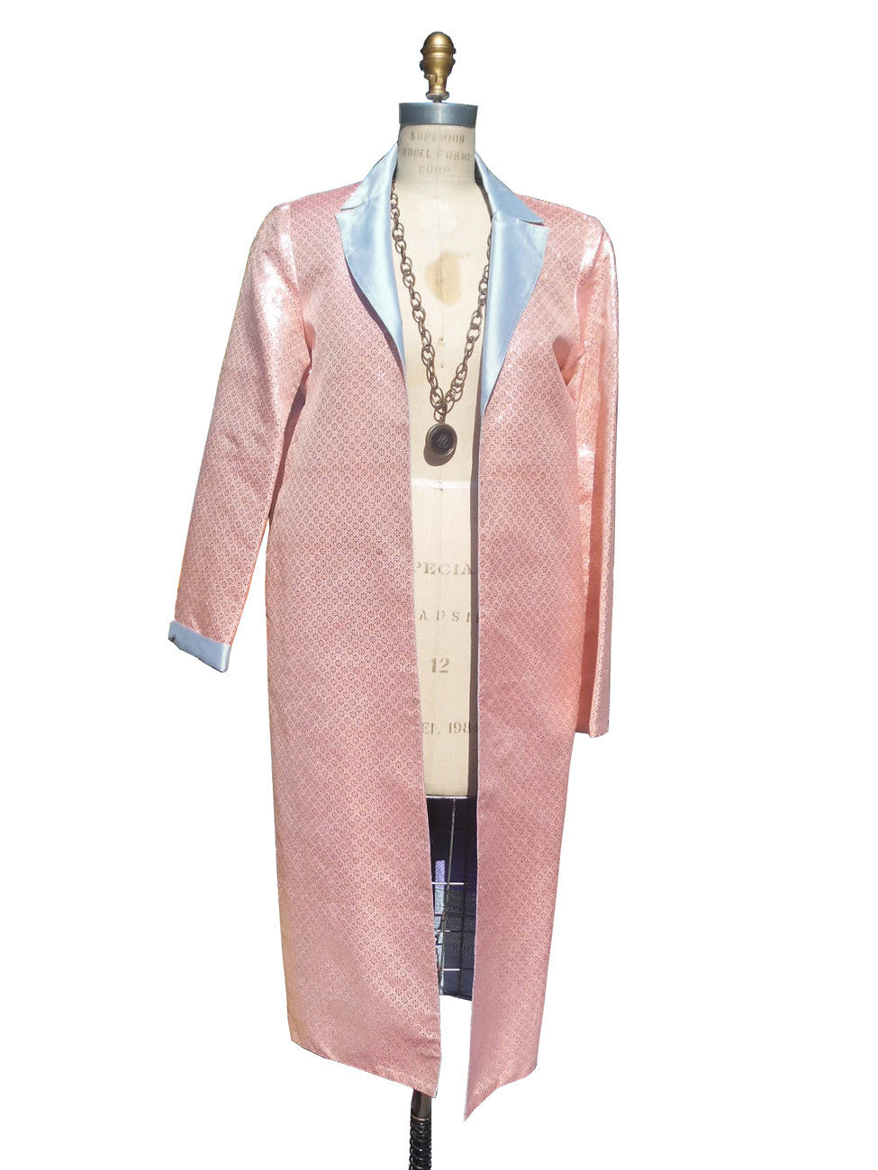 Reversible Silk Opera Coat Pink Blue