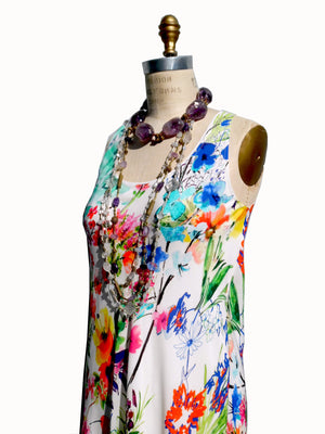 Floral Silk Long Dress