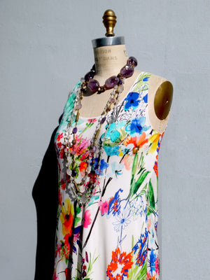 Floral Silk Long Dress