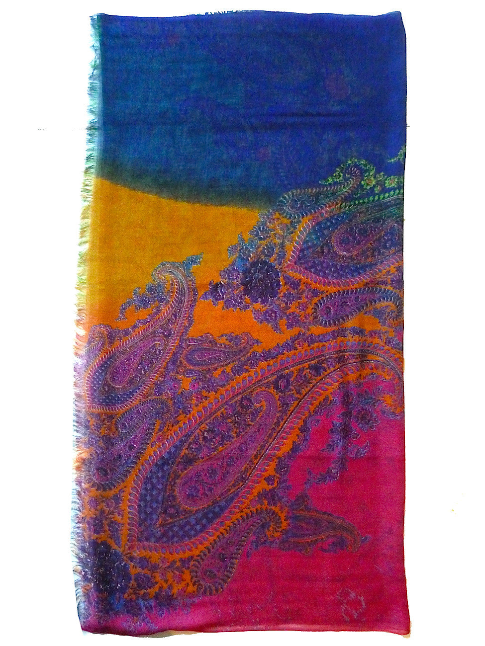 SHAWL SILK AND CASHMERE BRIGHT PAISLEY
