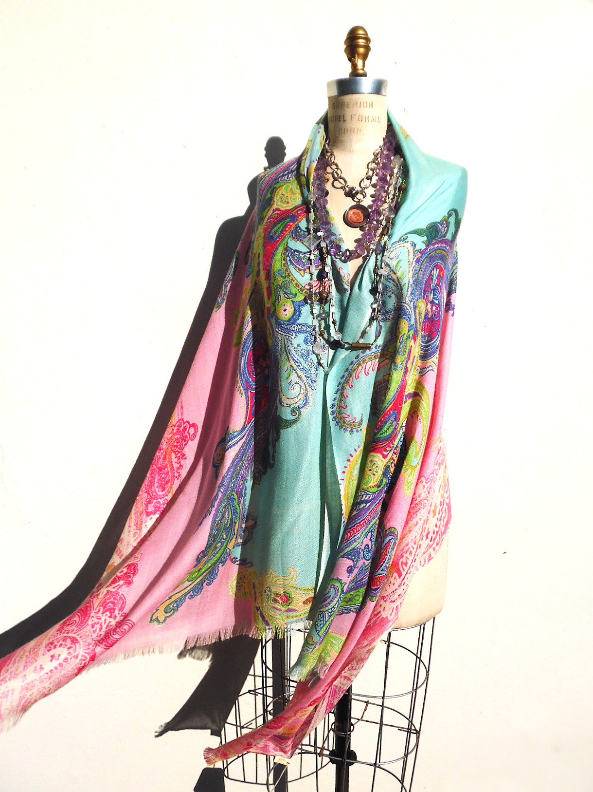 Shawl Silk And Cashmere Art Nouveau