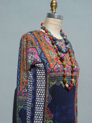 Silk Cashmere Long Tunic Sweater Art Nouveau