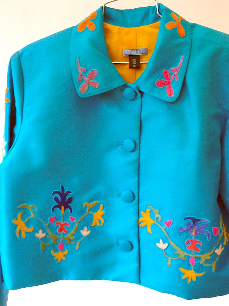 Couture Cut Peace Jacket Citron And Rainbow Swirl