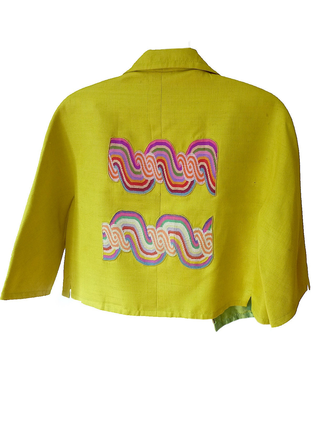 Couture Cut Peace Jacket Citron And Rainbow Swirl Long