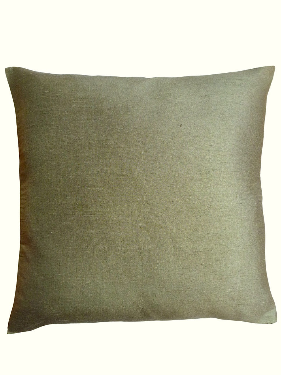 Thai Silk Solid Pillow Light Khaki