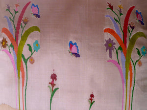 Burmese Silk 30" Euro Or Floor Pillows Pink Floral