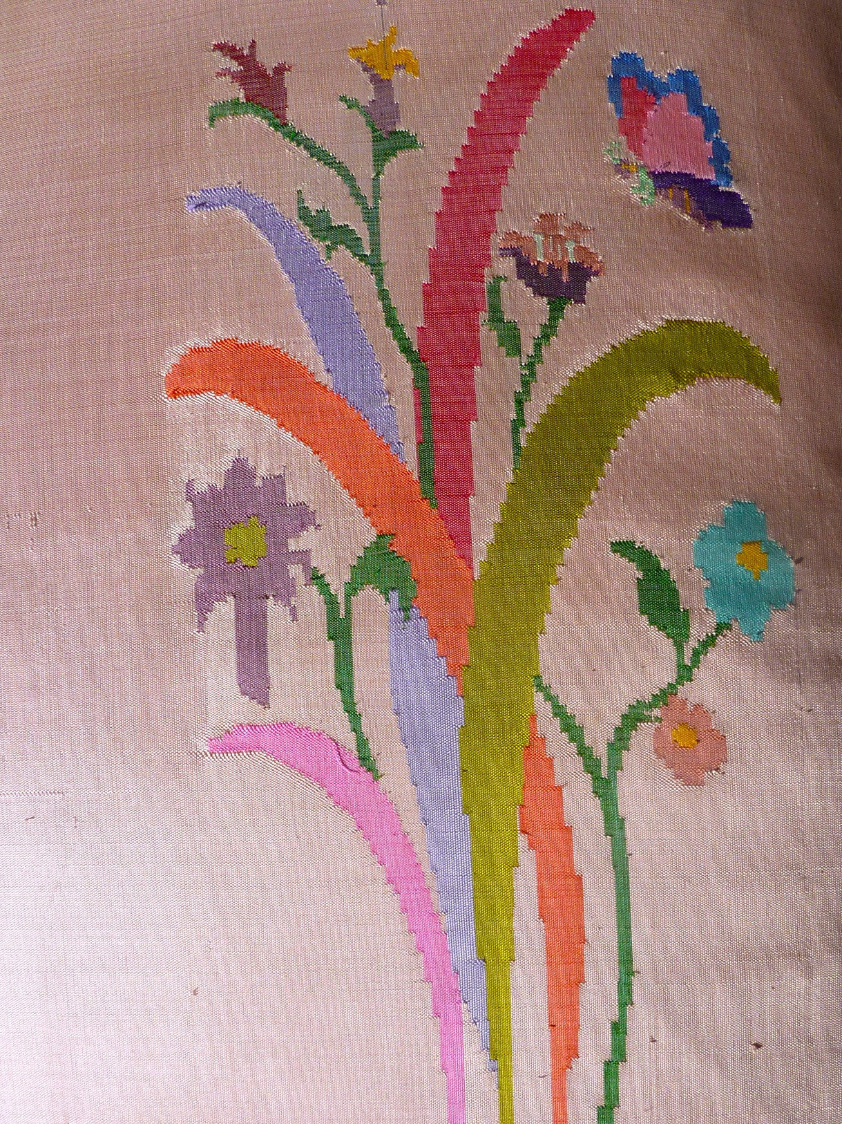 Burmese Silk 30" Euro Or Floor Pillows Pink Floral