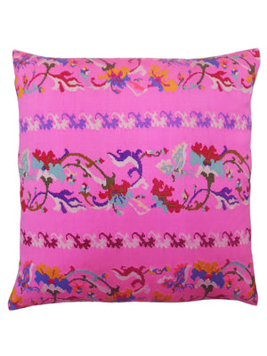 Burmese Silk Pillow Hot Pink