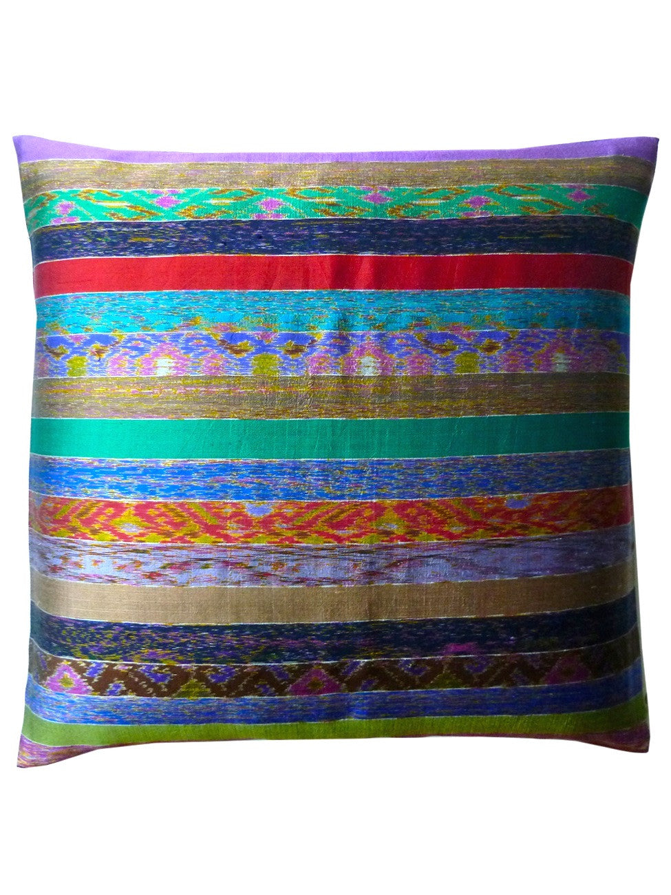 Pillow Silk Ikat Multi Stripe One Of A Kind