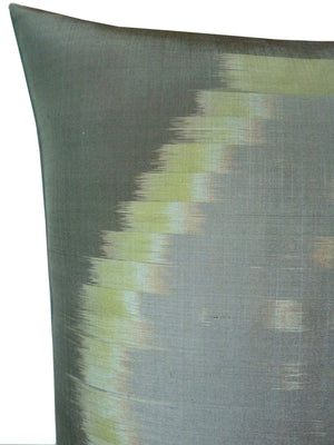 Thai Silk Modern Ikat Pillow Celadon Rothko 2