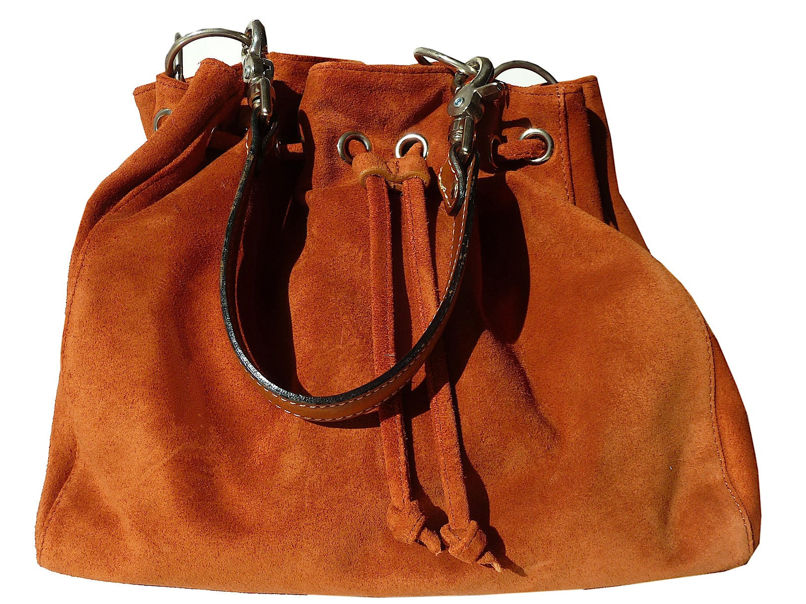 Draw String Hobo Pouch Suede
