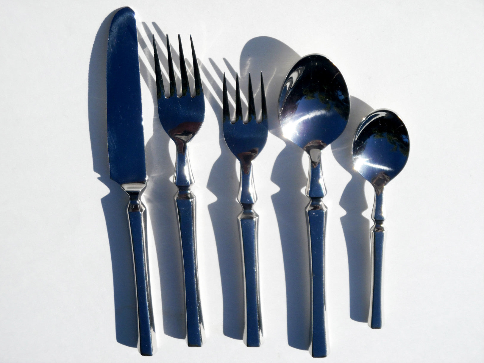 Stainless Steel Roman Design 5 Piece Place Setting