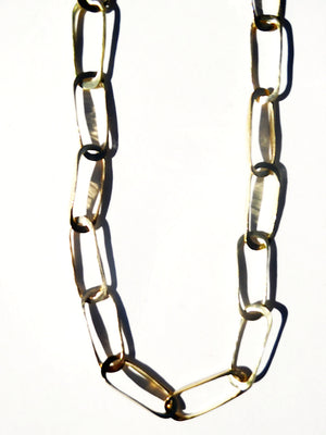 OVAL LINK NECKLACE IN GOLD ON BRASS