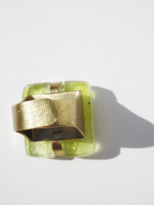 Ring Hand Cast French Glass Bee