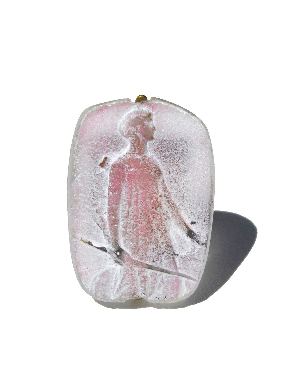 Ring Hand Cast French Glass Diana The Huntress Pink #2
