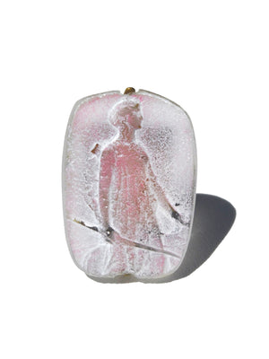 Ring Hand Cast French Glass Diana The Huntress Pink #2