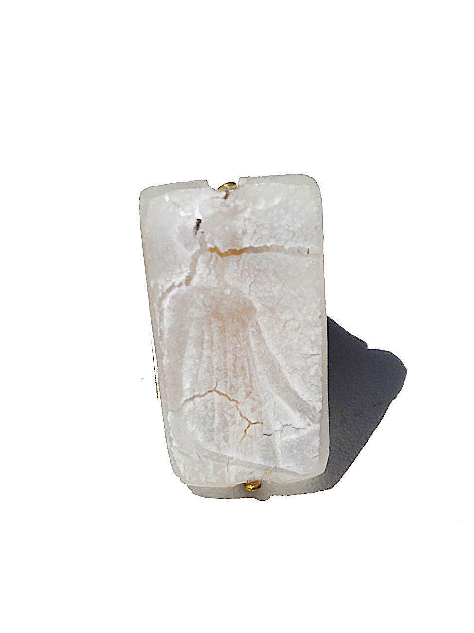Ring Hand Cast French Glass Diana The Hunter White