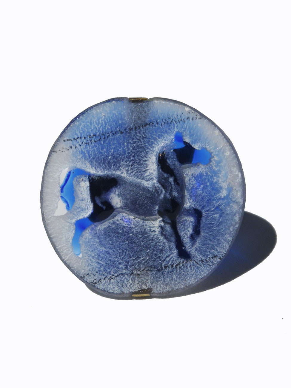 Ring Hand Cast French Glass Horse Round