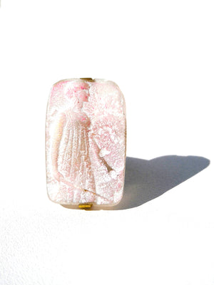 Ring Hand Cast French Glass Diana The Huntress Pink