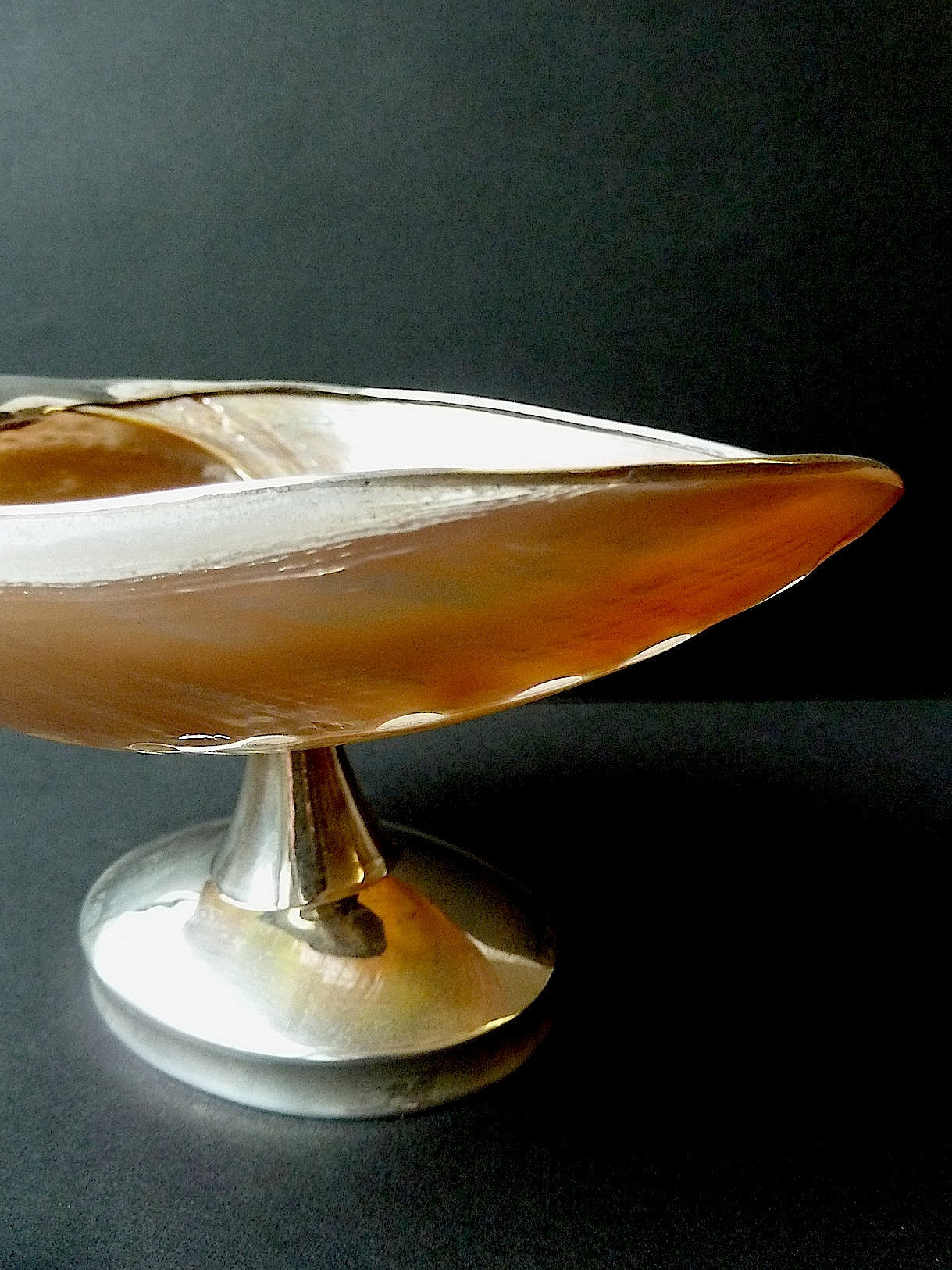 Caviar Pedestal Bowl Mother Of Pearl Sterling Silver